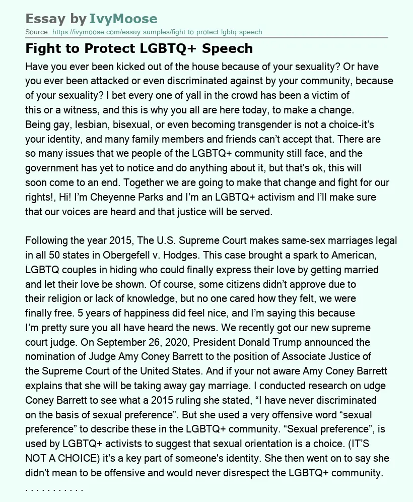 Fight to Protect LGBTQ+ Speech