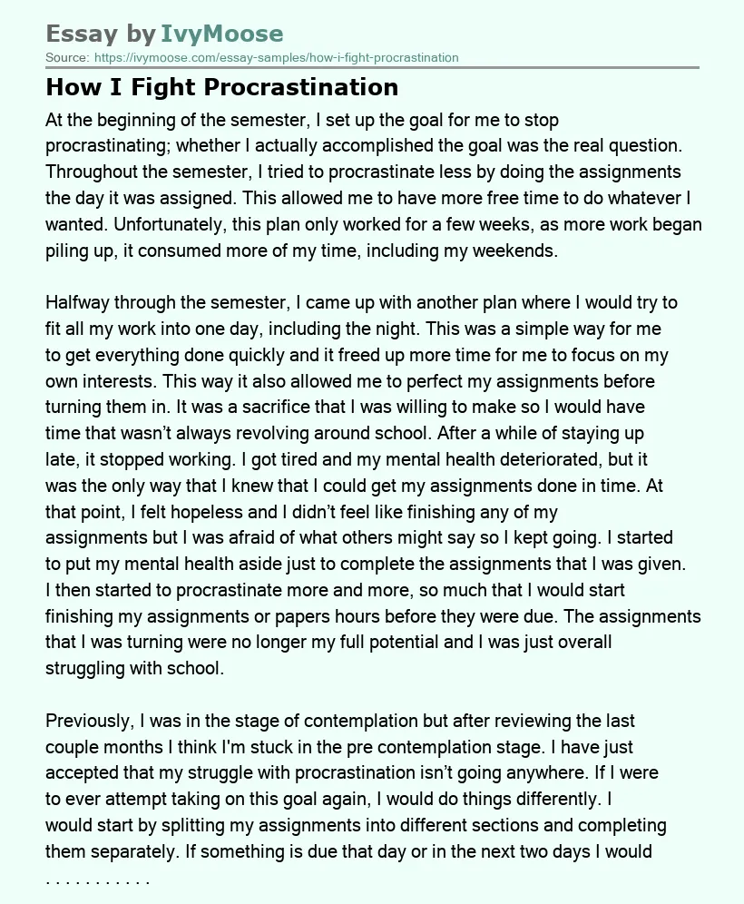 How I Fight Procrastination