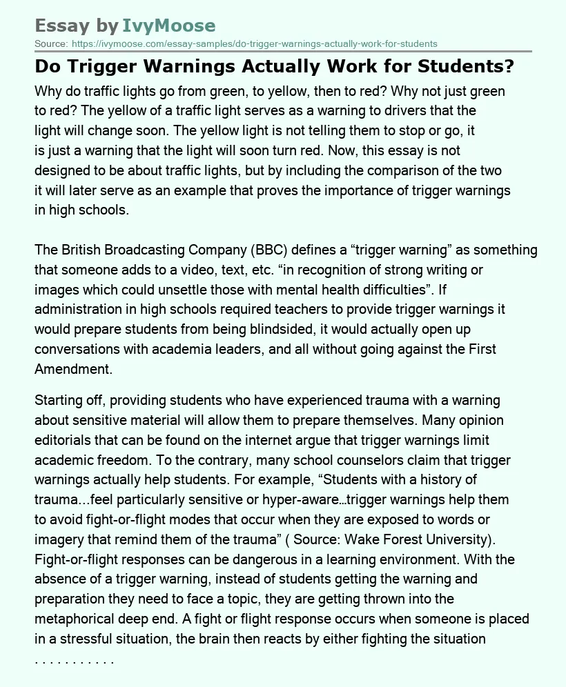 Do Trigger Warnings Actually Work for Students?