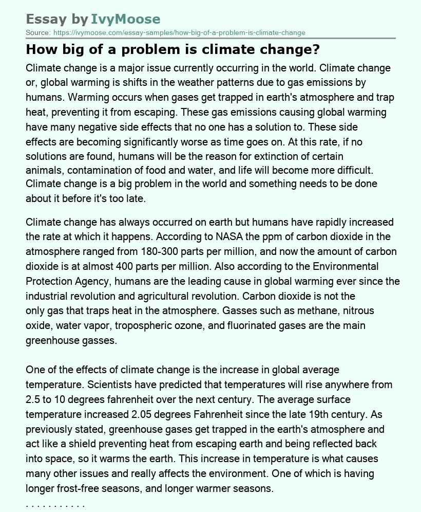 How big of a problem is climate change?