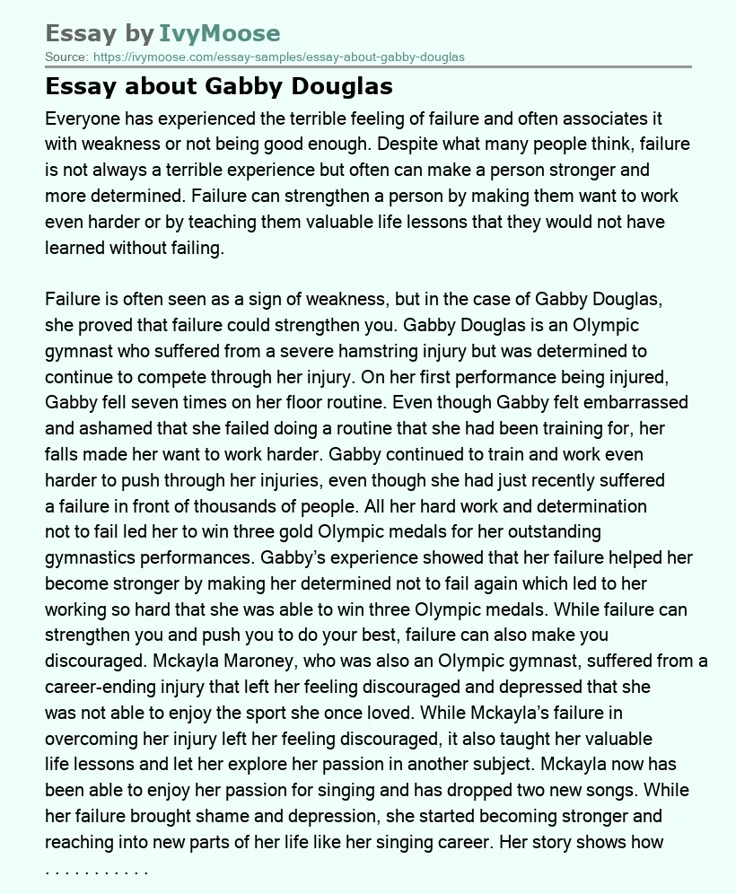 Essay about Gabby Douglas